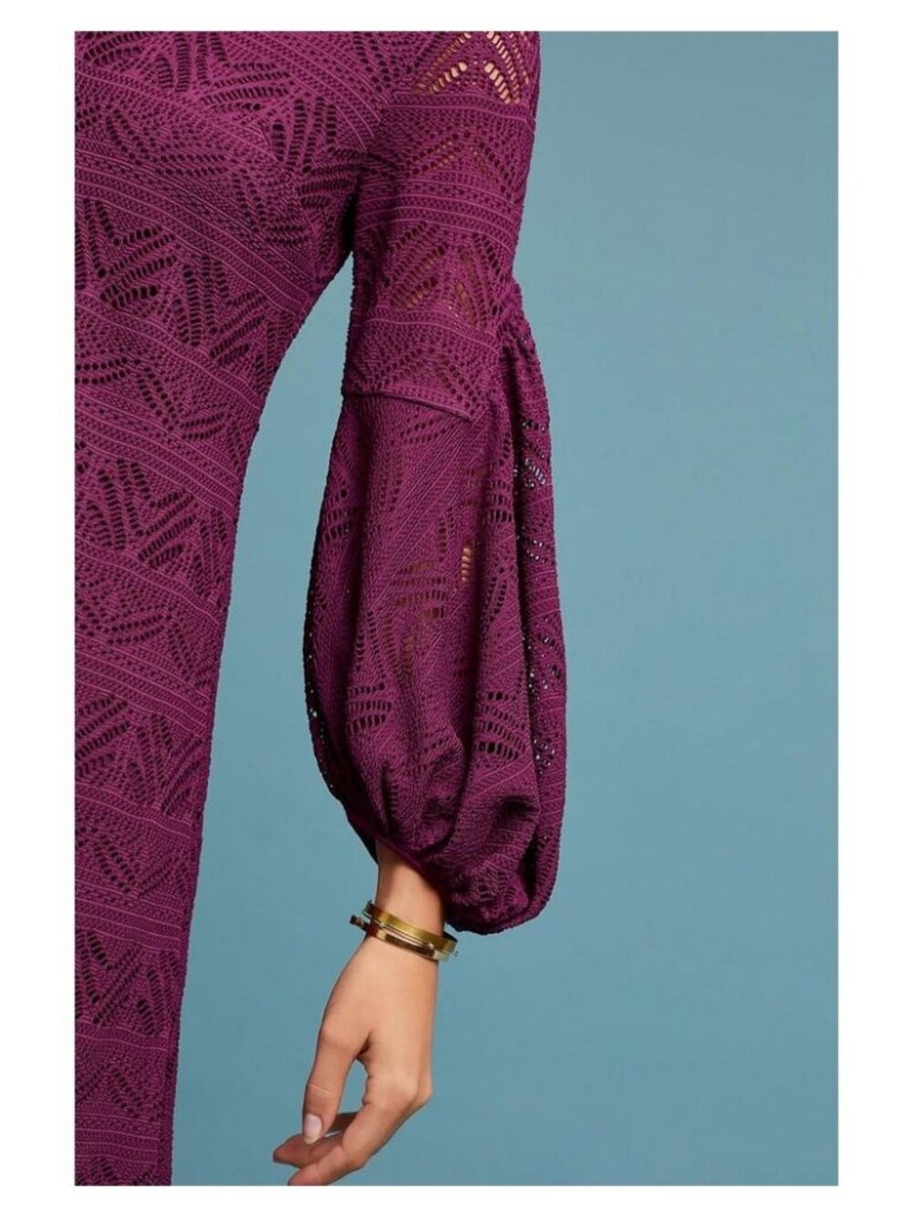 MAEVE Balloon Sleeve Laila Lace Lined Dress Size Medium - Picture 3 of 7